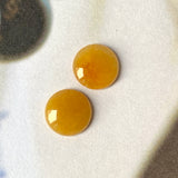 3.65 cts A-Grade Natural Yellow Jadeite Cabochon Pair No.180719