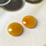 3.65 cts A-Grade Natural Yellow Jadeite Cabochon Pair No.180719