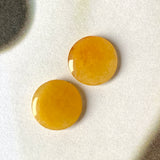 3.65 cts A-Grade Natural Yellow Jadeite Cabochon Pair No.180719