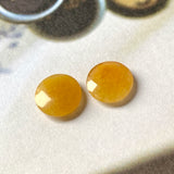 3.65 cts A-Grade Natural Yellow Jadeite Cabochon Pair No.180719