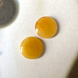 3.65 cts A-Grade Natural Yellow Jadeite Cabochon Pair No.180719
