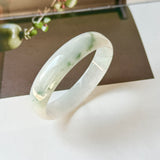 52.4mm A-Grade Natural Floral Jadeite Modern Round Bangle No.152193