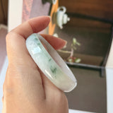 52.4mm A-Grade Natural Floral Jadeite Modern Round Bangle No.152193