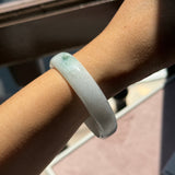 52.4mm A-Grade Natural Floral Jadeite Modern Round Bangle No.152193