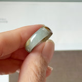 16.3mm A-Grade Natural Blue Brownish Yellow Jadeite Saddle Top Ring Band No.162653