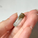 16.3mm A-Grade Natural Blue Brownish Yellow Jadeite Saddle Top Ring Band No.162653