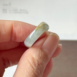 16.3mm A-Grade Natural Blue Brownish Yellow Jadeite Saddle Top Ring Band No.162653