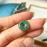 SOLD OUT: A-Grade Natural Bluish Green Jadeite Donut Pendant No.170656