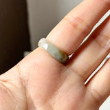 16.3mm A-Grade Natural Blue Brownish Yellow Jadeite Saddle Top Ring Band No.162653