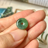 SOLD OUT: A-Grade Natural Bluish Green Jadeite Donut Pendant No.170656