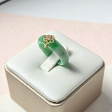 17.8mm A-Grade Natural Imperial Green Jadeite Peranakan Tile Ring No. 162528