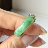 17.8mm A-Grade Natural Imperial Green Jadeite Peranakan Tile Ring No. 162528