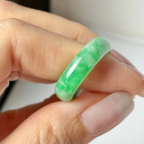 17.8mm A-Grade Natural Imperial Green Jadeite Peranakan Tile Ring No. 162528