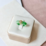 17.8mm A-Grade Natural Imperial Green Jadeite Peranakan Tile Ring No. 162527