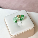 17.8mm A-Grade Natural Imperial Green Jadeite Peranakan Tile Ring No. 162527