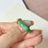 17.8mm A-Grade Natural Imperial Green Jadeite Peranakan Tile Ring No. 162527
