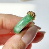 17.8mm A-Grade Natural Imperial Green Jadeite Peranakan Tile Ring No. 162527