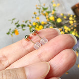 Icy A-Grade Natural Imperial Green Jadeite Petite Dolly Earring (Champagne) No.180949