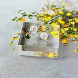 Icy A-Grade Natural Imperial Green Jadeite Petite Dolly Earring (Champagne) No.180950