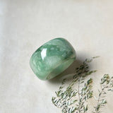 18mm A-Grade Natural Moss on Snow Jadeite Archer Ring Band No.161859