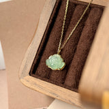 Icy A-Grade Light Green Jadeite Lotus Pendant No. 172683