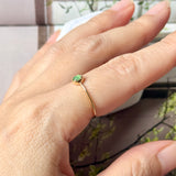 16.1mm Icy A-Grade Natural Apple Green Jadeite MINI.malist Ring No.162654