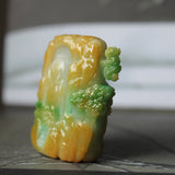 A-Grade Natural Green & Yellow Jadeite Ancient Ruins Pendant/ Display No.172134