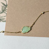 Icy A-Grade Natural Light Green Jadeite Lotus Bracelet No.190471