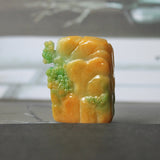 A-Grade Natural Green & Yellow Jadeite Ancient Ruins Pendant/ Display No.172134