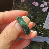 SOLD OUT: 17.1mm Imperial Green Jadeite Abacus Ring Band No.161834