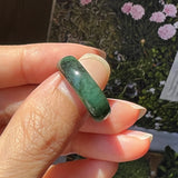 SOLD OUT: 17.1mm Imperial Green Jadeite Abacus Ring Band No.161834