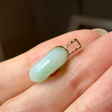 A-Grade Moss On Snow Jadeite V.Petals Lilac Flower Donut Pendant No.173003