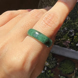 SOLD OUT: 17.1mm Imperial Green Jadeite Abacus Ring Band No.161834