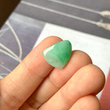 8.2 cts A-Grade Natural Moss On Snow Jadeite Fancy Shape (Triangle) No.130414