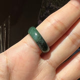 SOLD OUT: 17.1mm Imperial Green Jadeite Abacus Ring Band No.161834