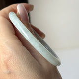 54.9mm A-Grade Natural Light Green Jadeite Traditional Oval Bangle No.152112