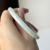 54.9mm A-Grade Natural Light Green Jadeite Traditional Oval Bangle No.152112