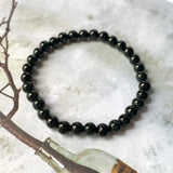 6.1mm A-Grade Natural Omphacite Jadeite Beaded Bracelet No.190385