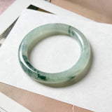 53.7mm A-Grade Natural Super Floral Jadeite Traditional Round Bangle No.152195