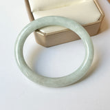 56.4mm A-Grade Natural Light Green Jadeite Traditional Oval Bangle No.152113