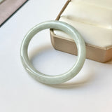 56.4mm A-Grade Natural Light Green Jadeite Traditional Oval Bangle No.152113