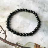 6.1mm A-Grade Natural Omphacite Jadeite Beaded Bracelet No.190385