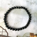 6.1mm A-Grade Natural Omphacite Jadeite Beaded Bracelet No.190385