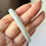 56.4mm A-Grade Natural Light Green Jadeite Traditional Oval Bangle No.152113