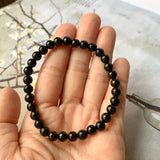 6.1mm A-Grade Natural Omphacite Jadeite Beaded Bracelet No.190385