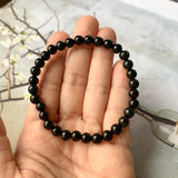 6.1mm A-Grade Natural Omphacite Jadeite Beaded Bracelet No.190385