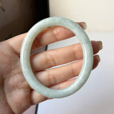 56.4mm A-Grade Natural Light Green Jadeite Traditional Oval Bangle No.152113