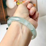 53.7mm A-Grade Natural Super Floral Jadeite Traditional Round Bangle No.152195