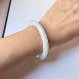 56.4mm A-Grade Natural Light Green Jadeite Traditional Oval Bangle No.152113
