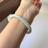 56.4mm A-Grade Natural Light Green Jadeite Traditional Oval Bangle No.152113